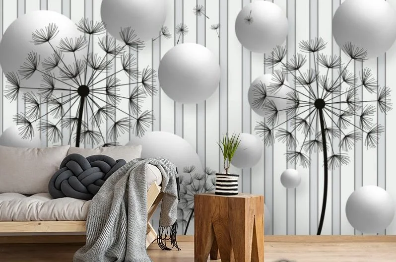 Картинка 3D Фотообои «Абстракция с одуванчиками» | интернет-магазин ELEGANT HOME DECOR