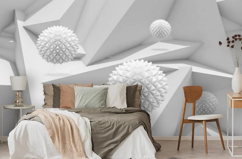 Картинка 3D Фотообои «Колючие шары на объемном фоне» | интернет-магазин ELEGANT HOME DECOR