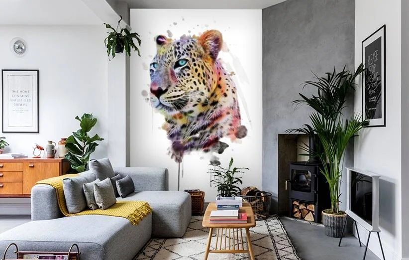 Картинка 3D Фотообои «Красочный леопард» | интернет-магазин ELEGANT HOME DECOR