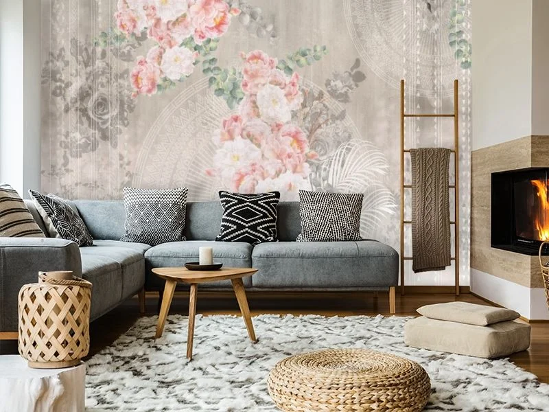 Картинка 3D Фотообои «Композиция с нежными цветами» | интернет-магазин ELEGANT HOME DECOR