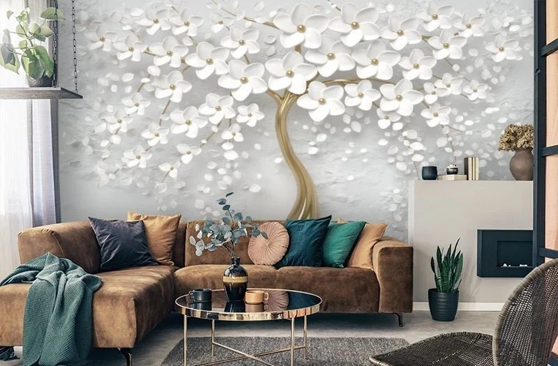 Картинка 3D Фотообои «Объемное золотое дерево» | интернет-магазин ELEGANT HOME DECOR