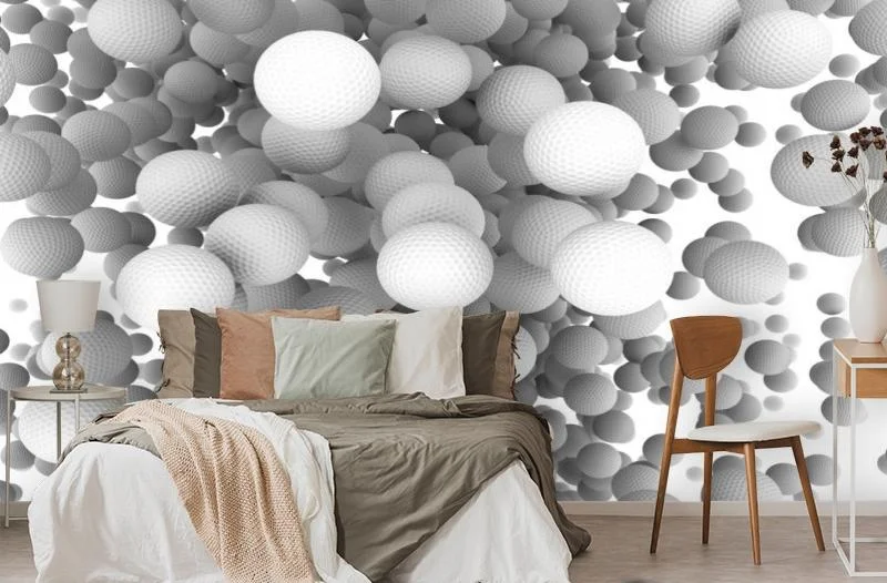 Картинка 3D Фотообои «Мячи для гольфа» | интернет-магазин ELEGANT HOME DECOR