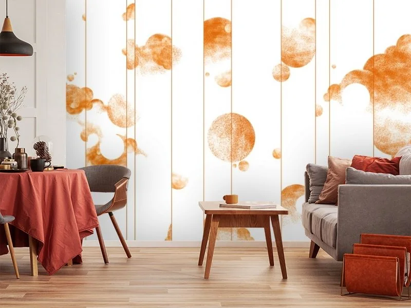 Картинка 3D Фотообои «Абстрактные золотые планеты с облакам» | интернет-магазин ELEGANT HOME DECOR