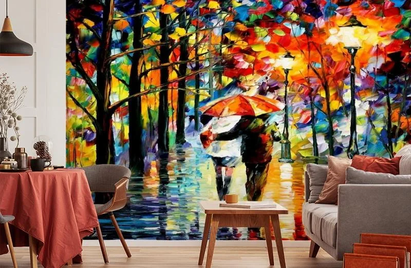 Картинка 3D Фотообои «Леонид Афремов. Дождь любви» | интернет-магазин ELEGANT HOME DECOR