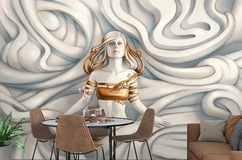Картинка 3D Фотообои «Барельеф морская владычица» | интернет-магазин ELEGANT HOME DECOR