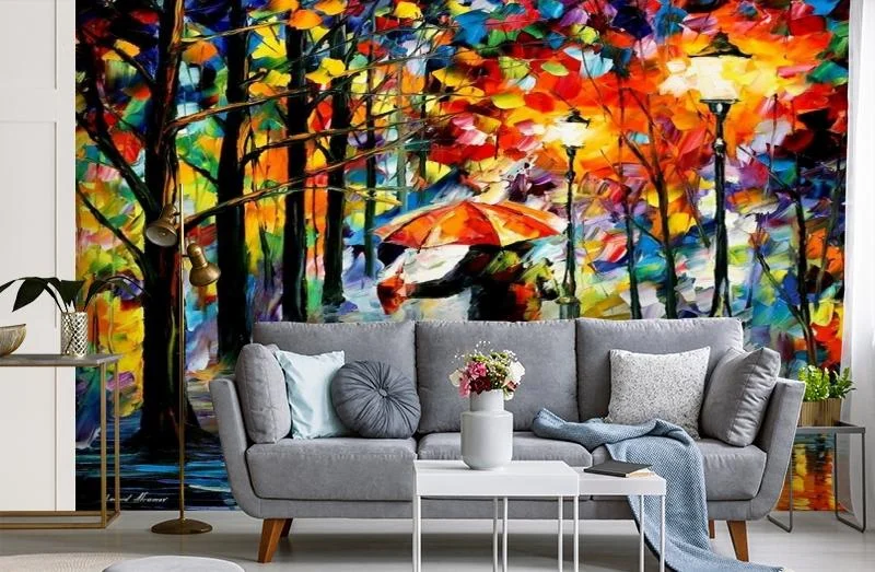 Картинка 3D Фотообои «Леонид Афремов. Дождь любви» | интернет-магазин ELEGANT HOME DECOR