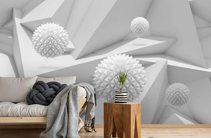Картинка 3D Фотообои «Колючие шары на объемном фоне» | интернет-магазин ELEGANT HOME DECOR