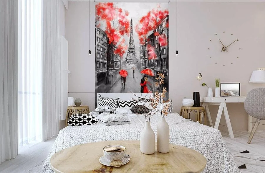 Картинка 3D Фотообои «Париж - город любви» | интернет-магазин ELEGANT HOME DECOR