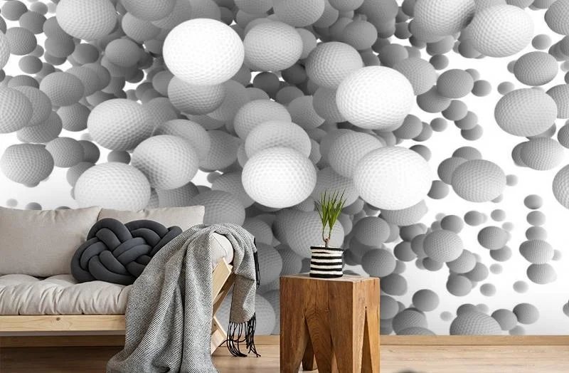 Картинка 3D Фотообои «Мячи для гольфа» | интернет-магазин ELEGANT HOME DECOR