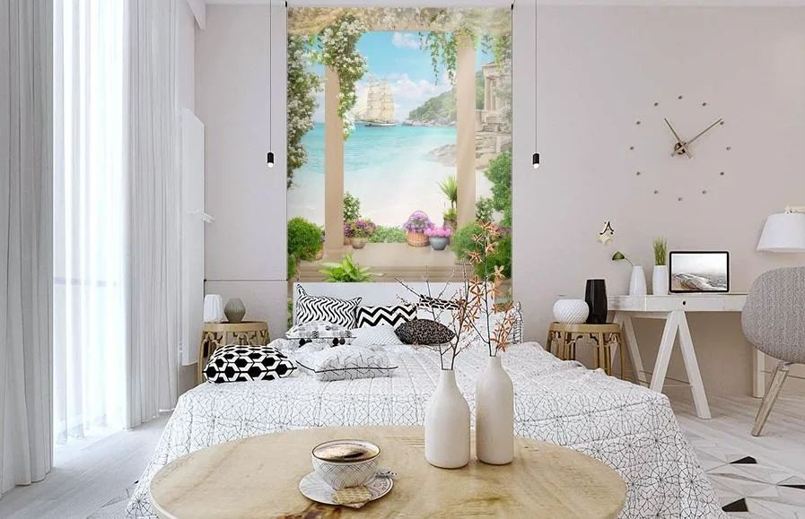 Картинка 3D Фотообои «Вид на солнечную бухту» | интернет-магазин ELEGANT HOME DECOR