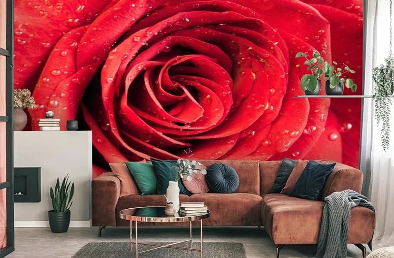 Картинка 3D Фотообои «Красная роза» | интернет-магазин ELEGANT HOME DECOR