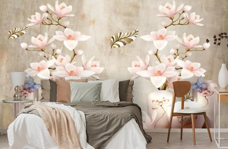 Картинка 3D Фотообои «Букеты объемных магнолий» | интернет-магазин ELEGANT HOME DECOR