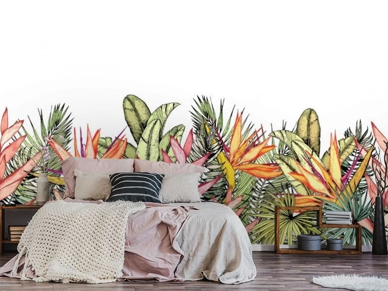 Картинка 3D Фотообои «Яркие графические тропики» | интернет-магазин ELEGANT HOME DECOR