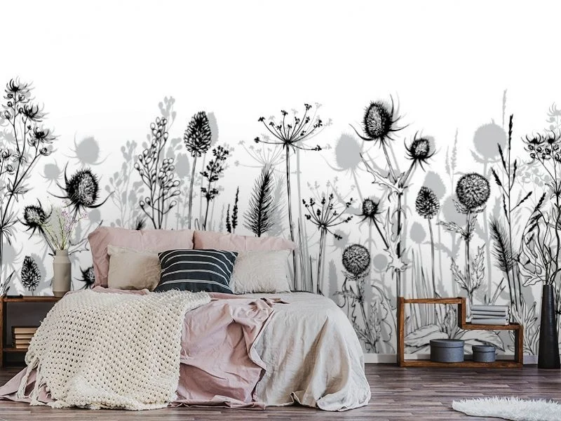 Картинка 3D Фотообои «Цветочная зарисовка» | интернет-магазин ELEGANT HOME DECOR