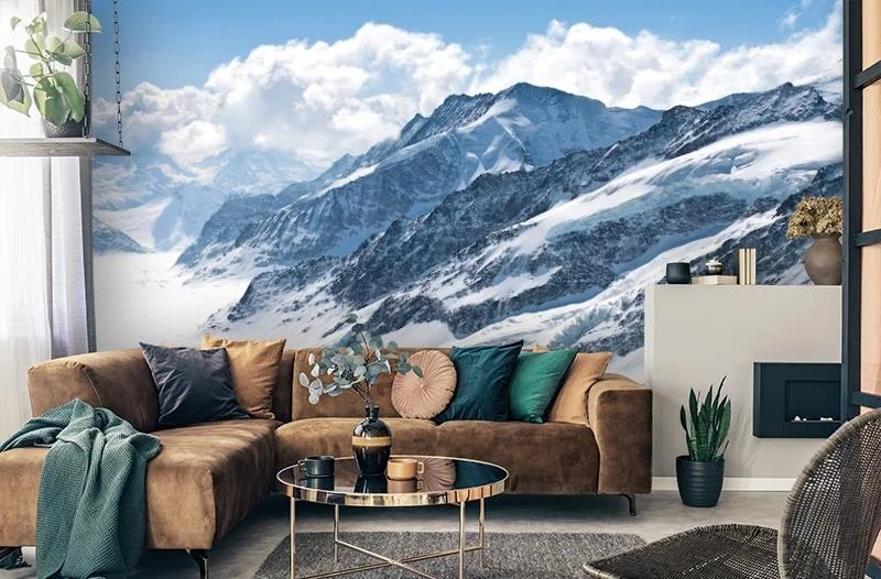 Картинка 3D Фотообои  «Пейзаж в заснеженных горах» | интернет-магазин ELEGANT HOME DECOR