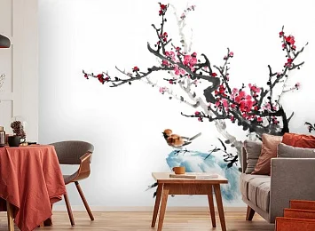 3D Фотообои «Японские мотивы: Сакура» — стиль и качество для вашего интерьера