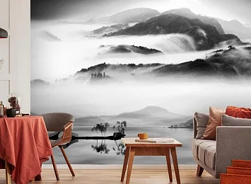 3D Фотообои «Японские мотивы: Туман над озером» — стиль и качество для вашего интерьера