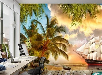 3D Фотообои «Пиратская гавань» — стиль и качество для вашего интерьера