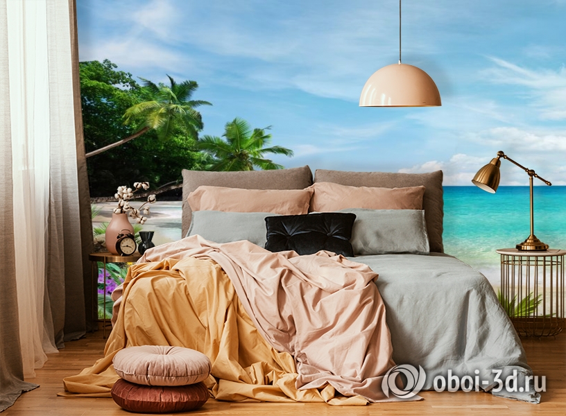 картинка 3D Фотообои «Тропический пляж» | интернет-магазин фотообоев ARTDECO