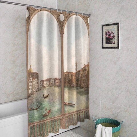 картинка Штора для ванной «Старая Венеция» | интернет-магазин фотообоев ARTDECO