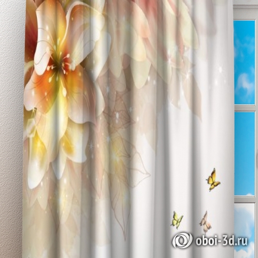 картинка Фотошторы «Фантазийная лестница с цветами» | интернет-магазин фотообоев ARTDECO