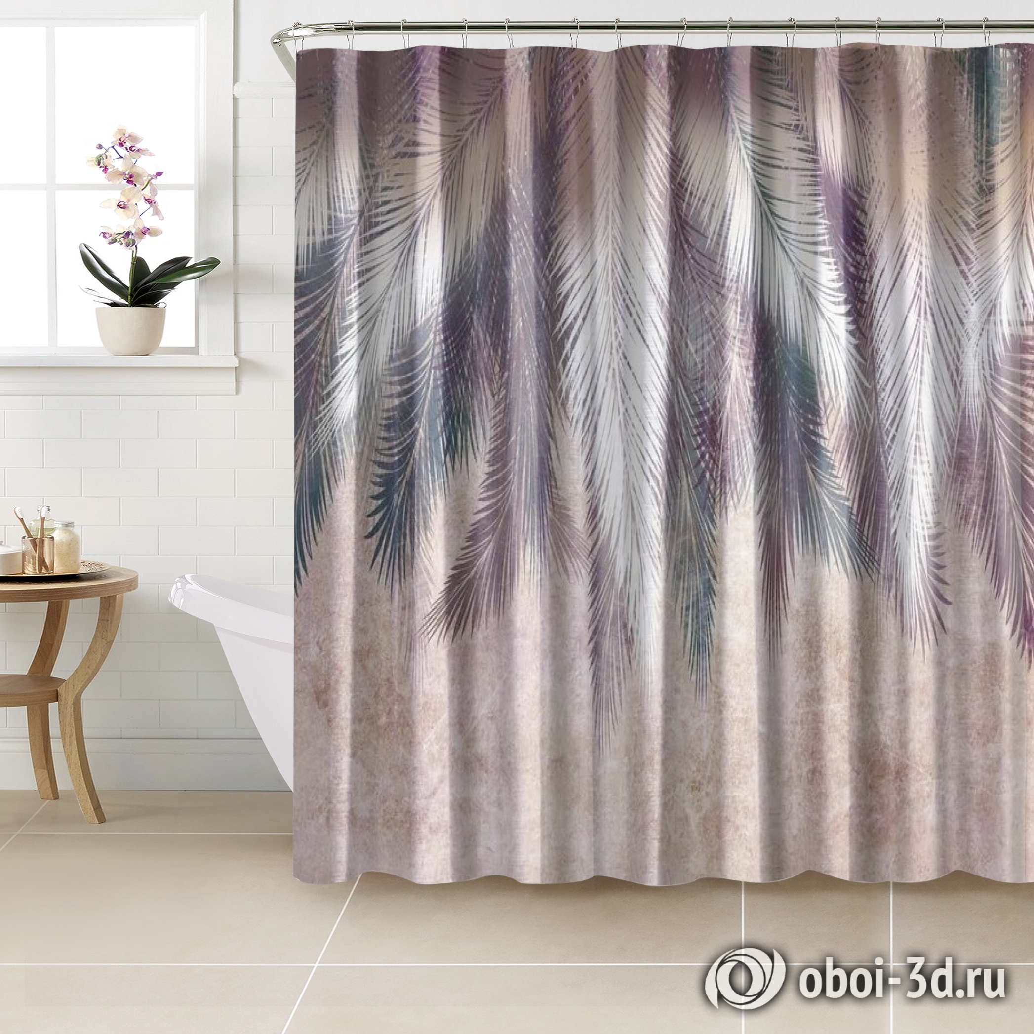 картинка Шторы для ванной «Шаль из ярких листьев» | интернет-магазин фотообоев ARTDECO