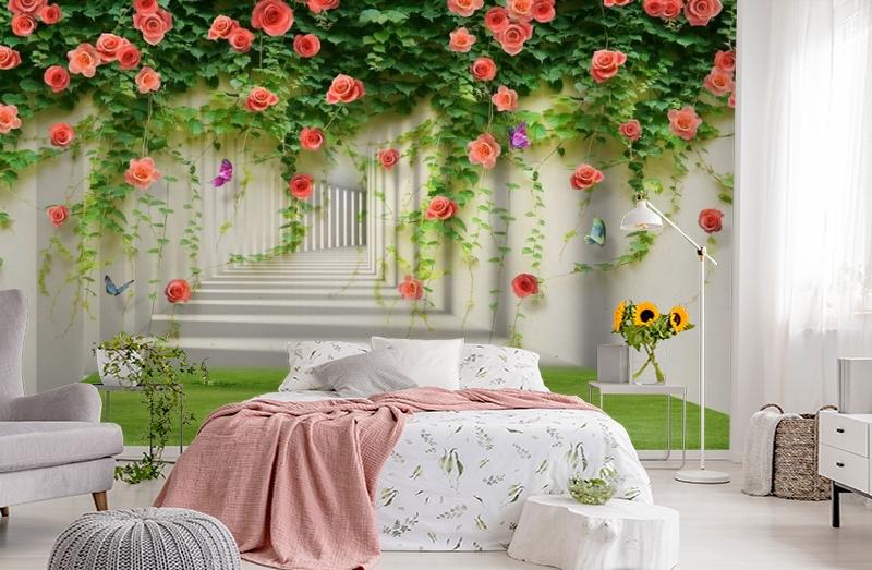 картинка 3D Фотообои «Тоннель с лианами роз» | интернет-магазин фотообоев ARTDECO