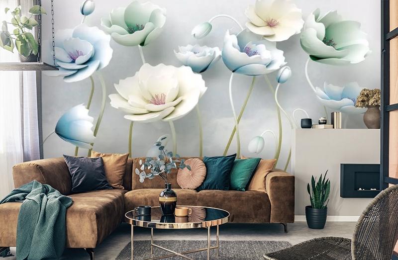 картинка 3D Фотообои "Изящные полевые тюльпаны" | интернет-магазин фотообоев ARTDECO
