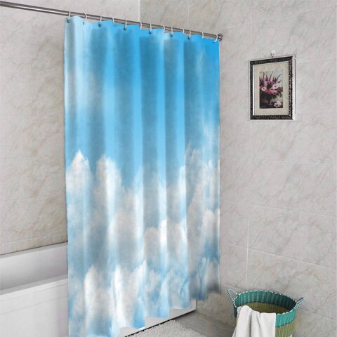 картинка 3D шторка для ванной «Пористые облака» | интернет-магазин фотообоев ARTDECO