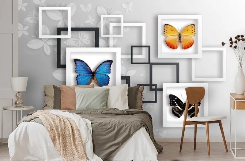 картинка 3D Фотообои «Коллекция бабочек» | интернет-магазин фотообоев ARTDECO