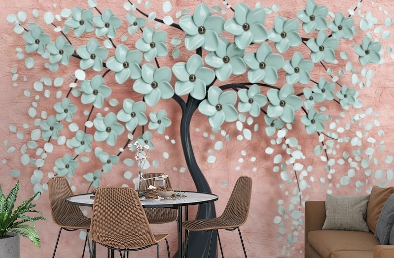 картинка 3D Фотообои «Объемное цветущее дерево» | интернет-магазин фотообоев ARTDECO