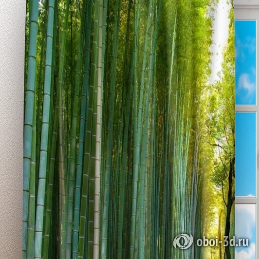 картинка Фотошторы «Дорога через бамбук» | интернет-магазин фотообоев ARTDECO
