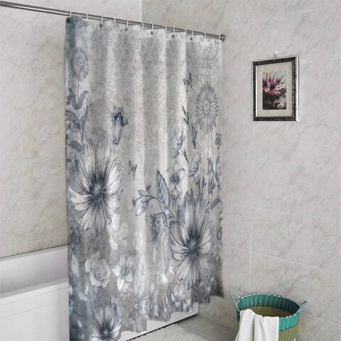 картинка Занавеска для ванной «Винтажный мотив» | интернет-магазин фотообоев ARTDECO