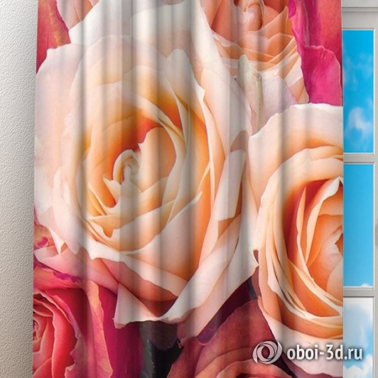 картинка Фотошторы «Ассорти из роз» | интернет-магазин фотообоев ARTDECO
