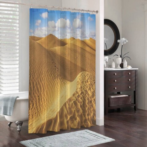 картинка 3D штора для ванной «Пески пустыни» | интернет-магазин фотообоев ARTDECO