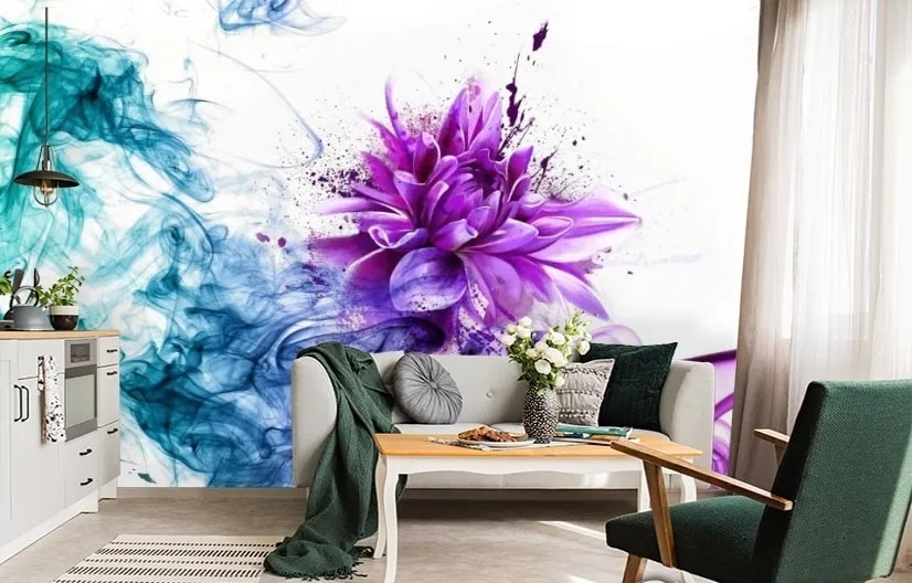 картинка 3D Фотообои «Красочная хризантема» | интернет-магазин фотообоев ARTDECO