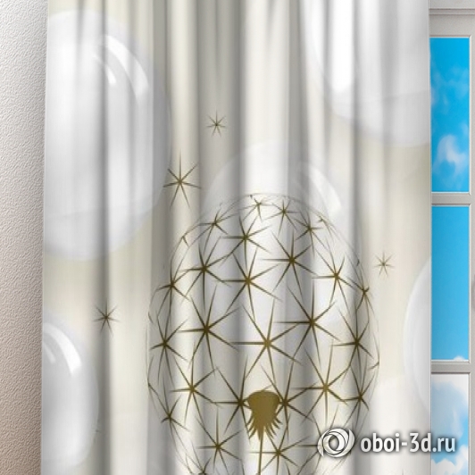 картинка Фотошторы «Одуванчики с глянцевыми шарами» | интернет-магазин фотообоев ARTDECO