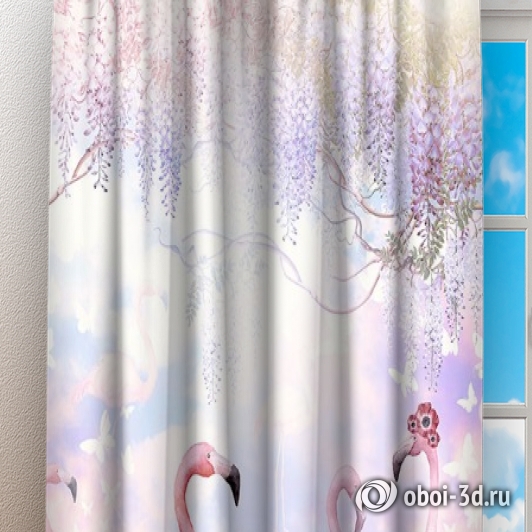 картинка Фотошторы «Райские фламинго» | интернет-магазин фотообоев ARTDECO