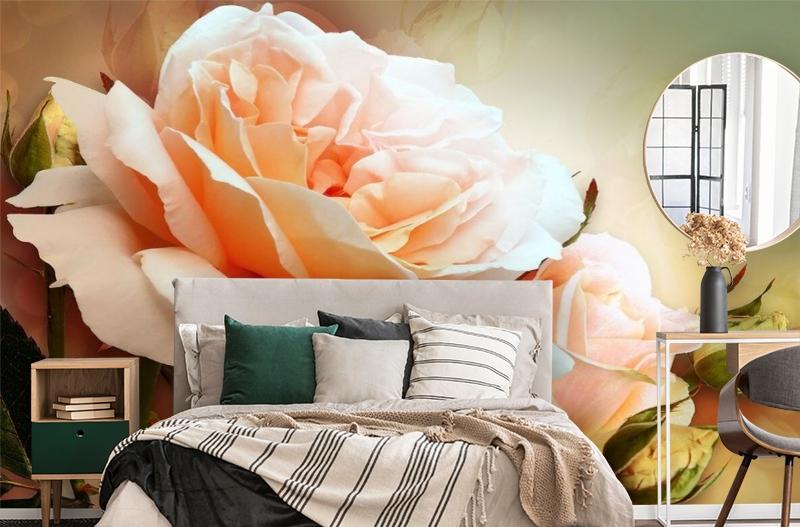 картинка 3D Фотообои «Персиковая роза» | интернет-магазин фотообоев ARTDECO
