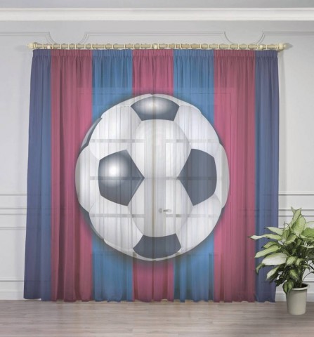 картинка Тюль для штор "Мяч на полосах" | интернет-магазин фотообоев ARTDECO