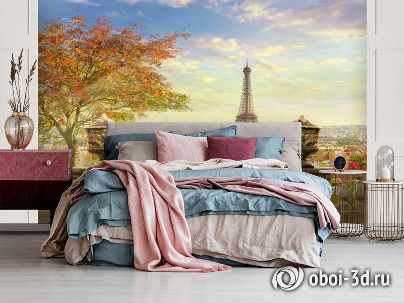 картинка 3D Фотообои  «Фреска Париж» | интернет-магазин фотообоев ARTDECO