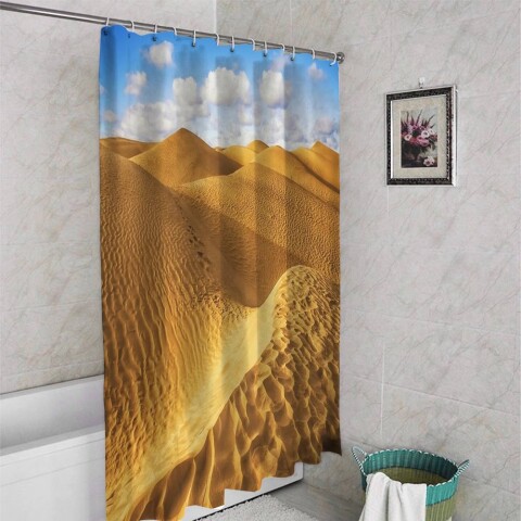 картинка 3D штора для ванной «Пески пустыни» | интернет-магазин фотообоев ARTDECO