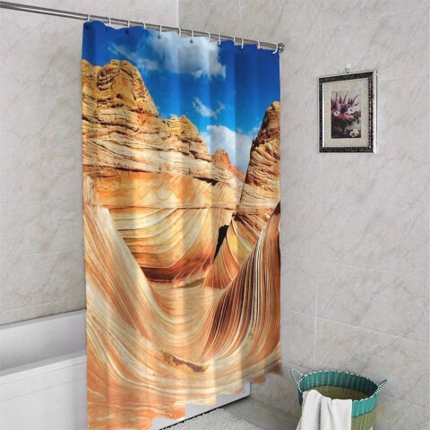 картинка 3D штора в ванную комнату «Большой каньон» | интернет-магазин фотообоев ARTDECO