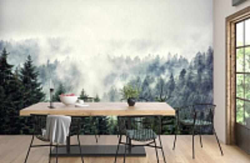 картинка 3D Фотообои «Винтажное фото с туманным лесом» | интернет-магазин фотообоев ARTDECO