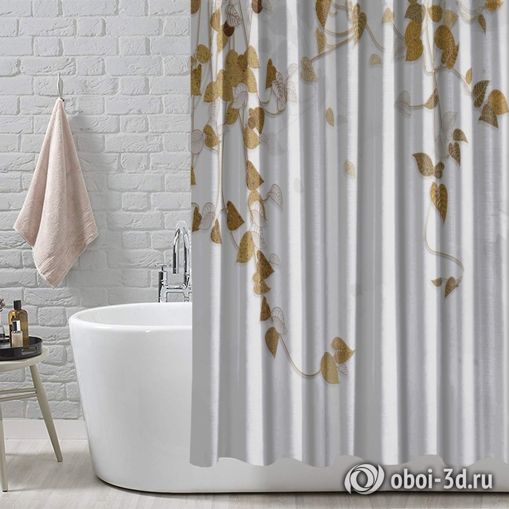 картинка Шторы для ванной «Бронзовые лианы» | интернет-магазин фотообоев ARTDECO