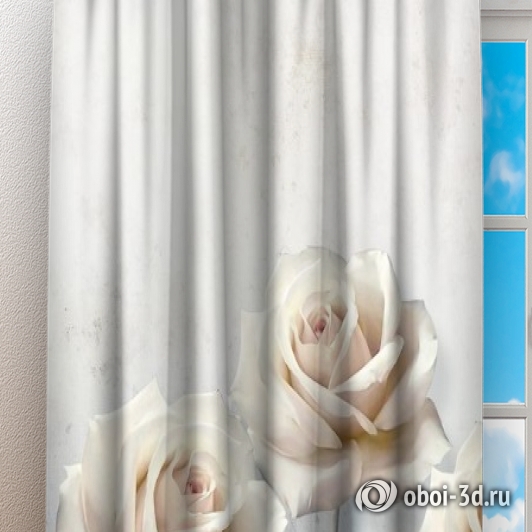 картинка Фотошторы «Прекрасные розы на холсте» | интернет-магазин фотообоев ARTDECO