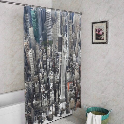 картинка 3D занавеска для ванны «Вид на Нью-Йорк» | интернет-магазин фотообоев ARTDECO