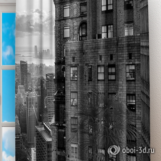 картинка Фотошторы «Балкон в Нью-Йорке» | интернет-магазин фотообоев ARTDECO
