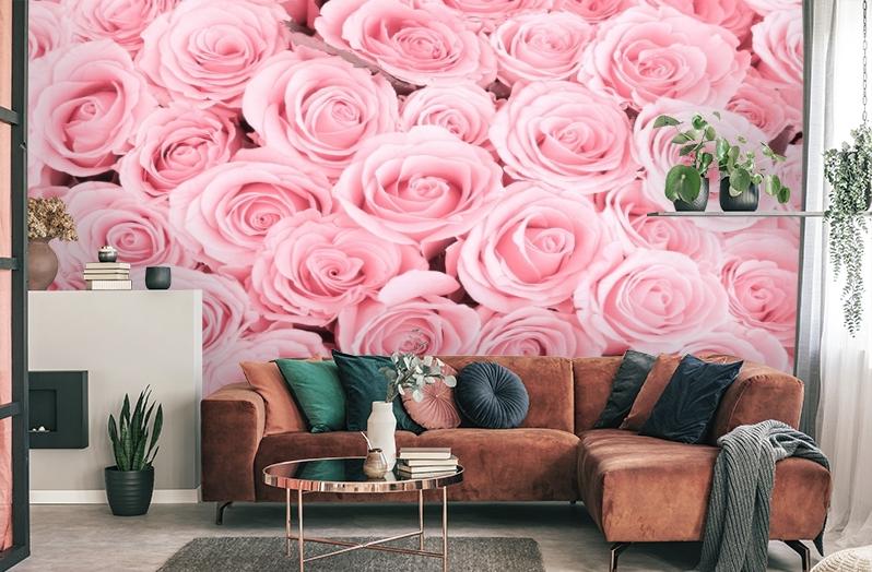 картинка 3D Фотообои «Ковер из нежно-розовых роз» | интернет-магазин фотообоев ARTDECO