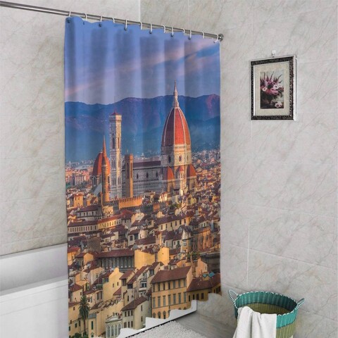 картинка 3D занавеска для ванны «Итальянский собор» | интернет-магазин фотообоев ARTDECO